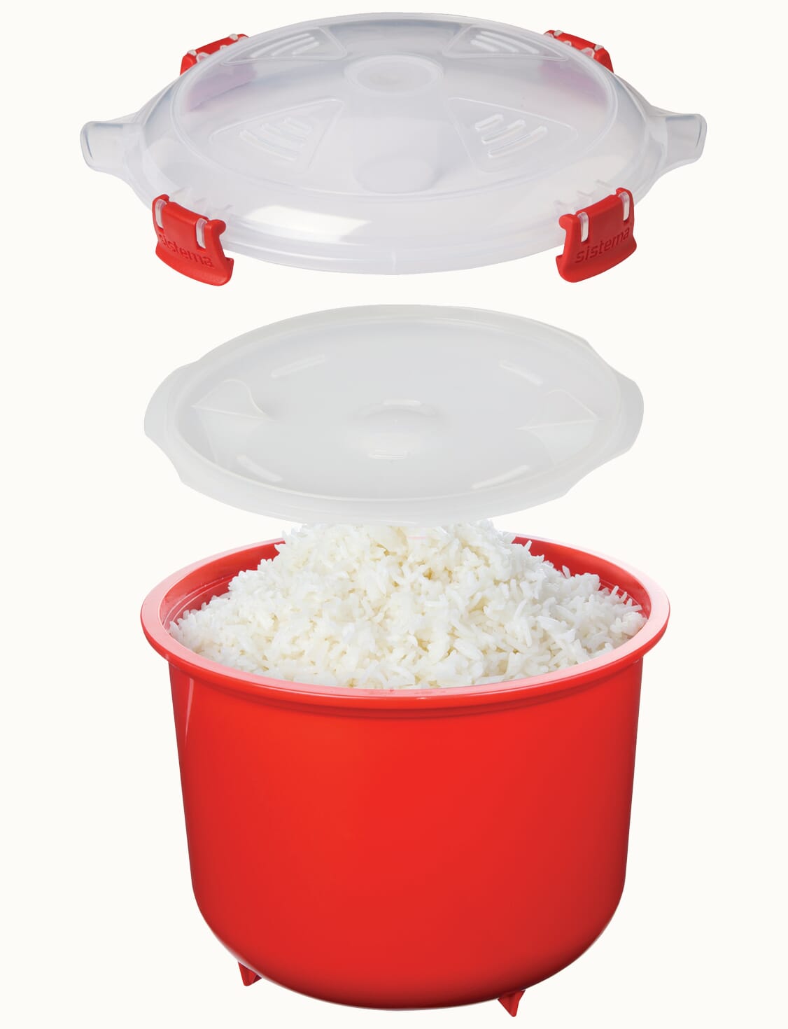 Tupperware Large Microwave Rice Maker Makes 4 Cups of Rice Handle Stays  Cool New