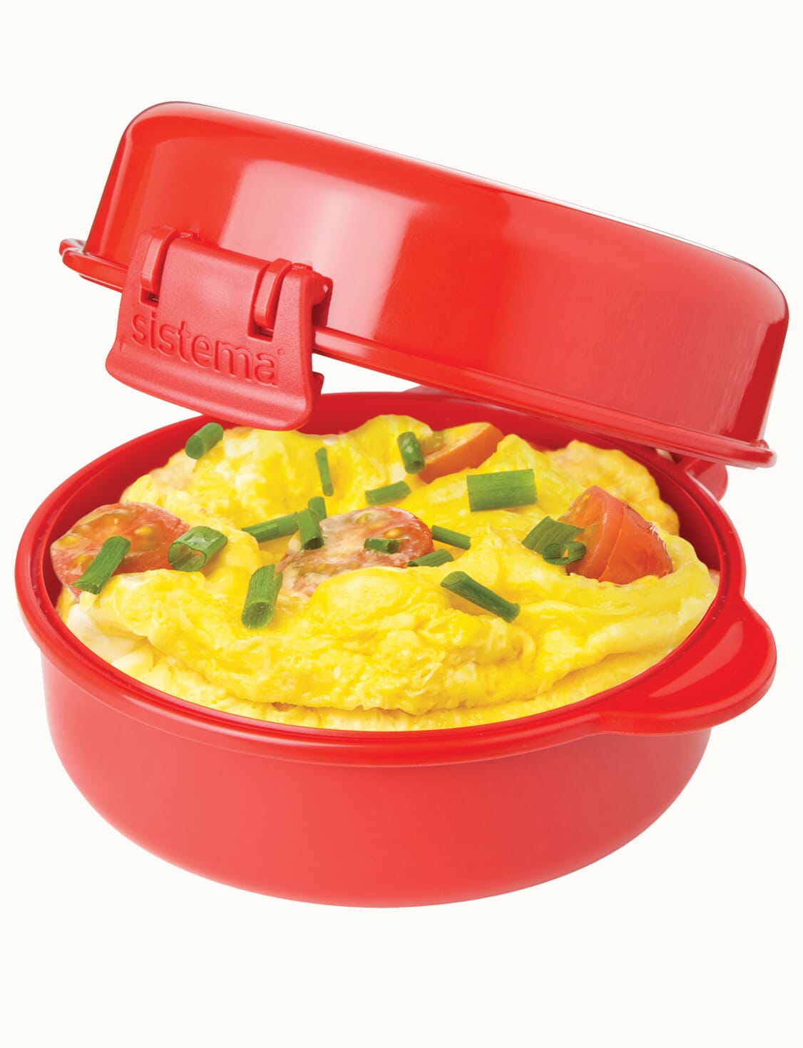  Sistema Microwave Egg Cooker and Poacher with Steam Release  Vent, Dishwasher Safe, 9.16-Ounce, Red: Home & Kitchen