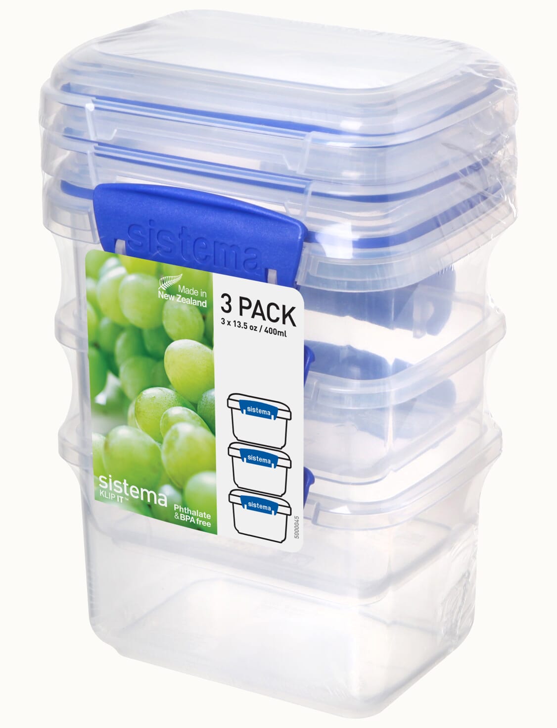 Sistema to Go Divided Snack Container, 13.5 Oz, Plastic