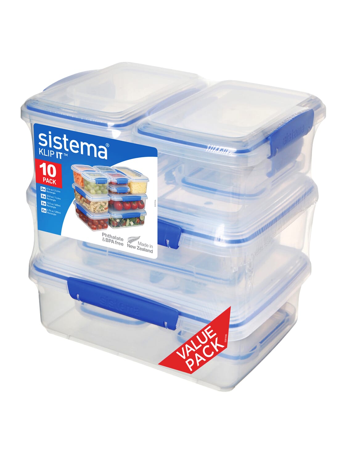 Blue Clips Pack of 8 Sistema KLIP IT Container 