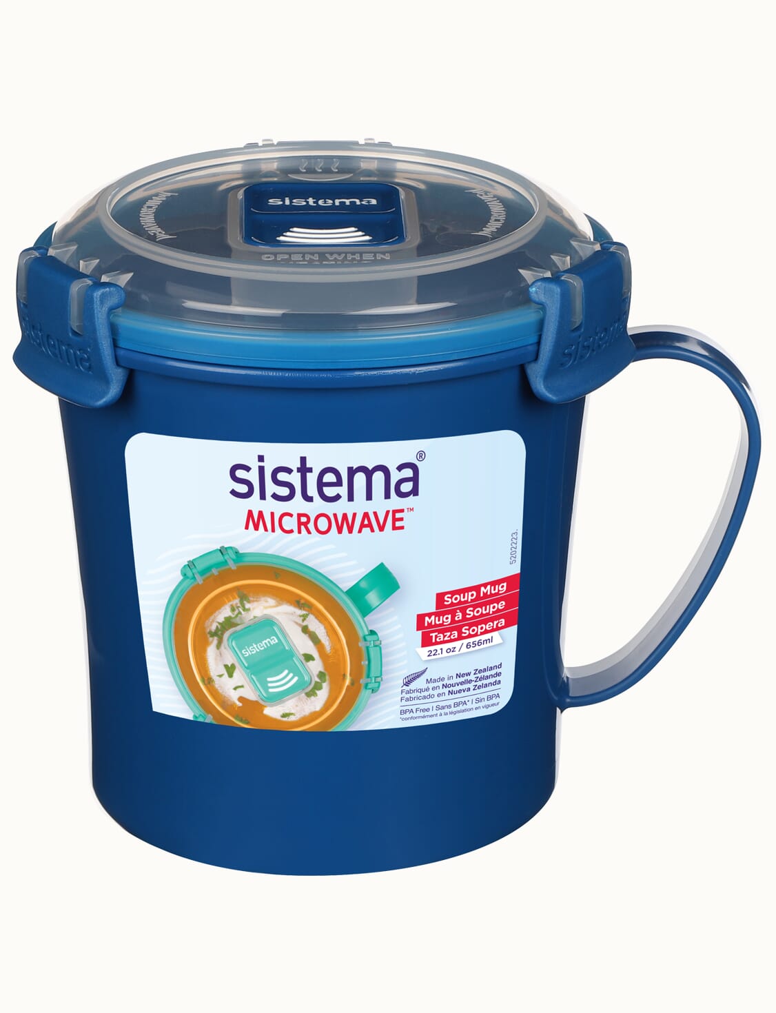 Sistema Microwave Soup Mug with Lid and Steam Release Vent,  Dishwasher Safe, 22.1-Ounce, Red: Klip It: Coffee Cups & Mugs