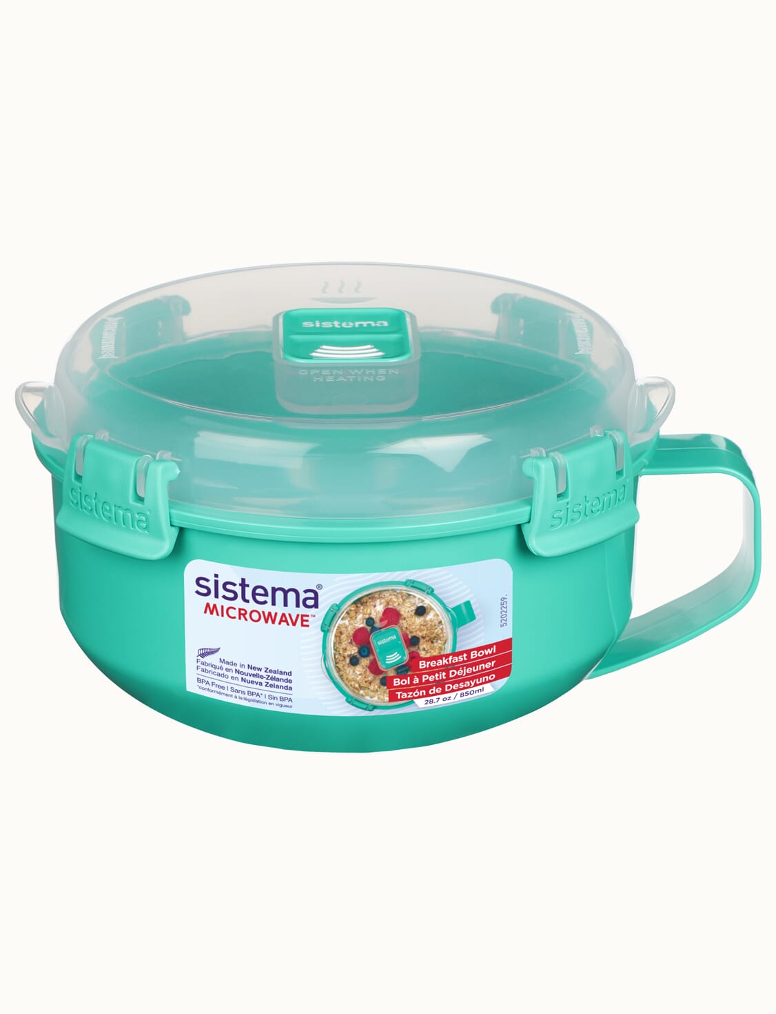 Sistema To Go Collection Breakfast Plastic Bowl Food Storage Container,  17.9 oz./0.5 L, Color Received May Vary, 1 Count (Pack of 1)