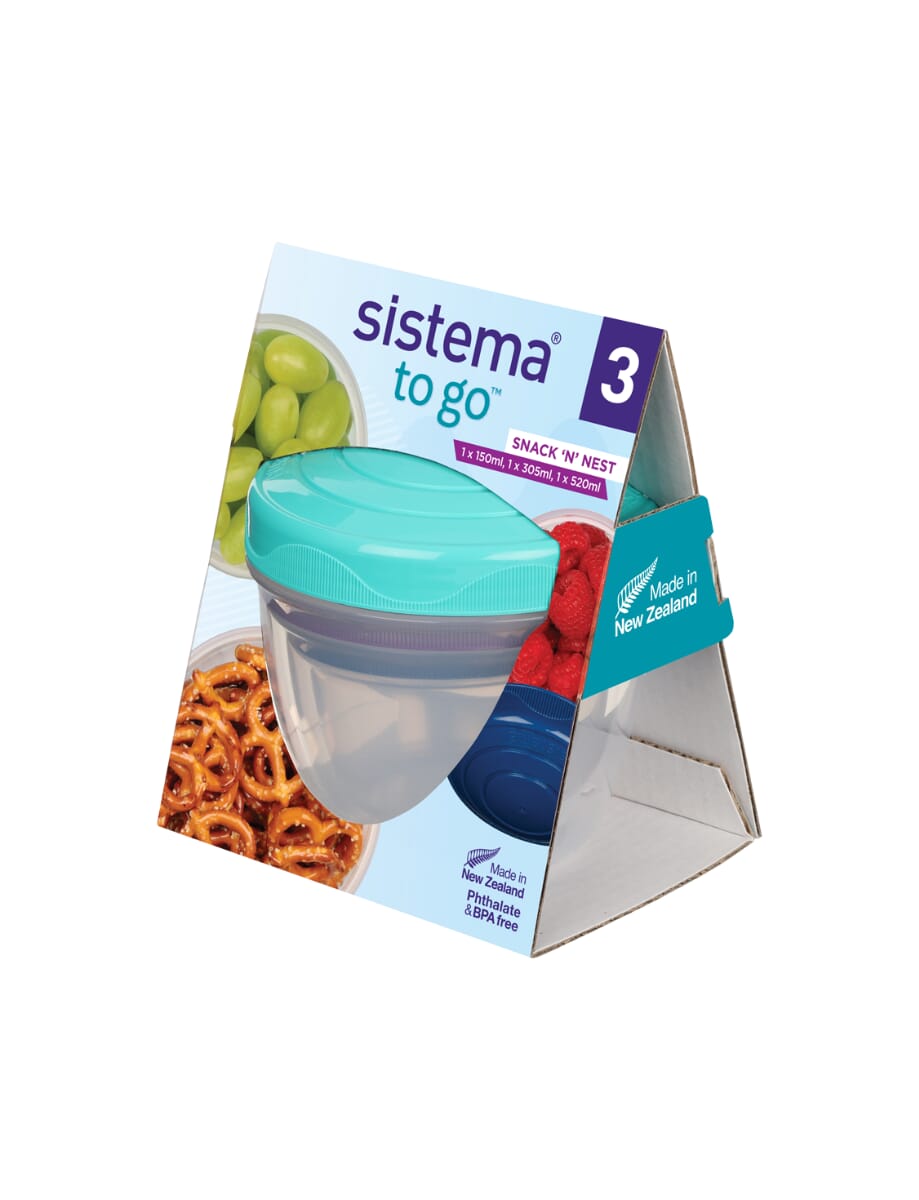 62 ml Sistema to Go Knick Knack Pack 4 x 35 ml Multi-Colour Pack of 4 & Dressing Pots to Go Containers 