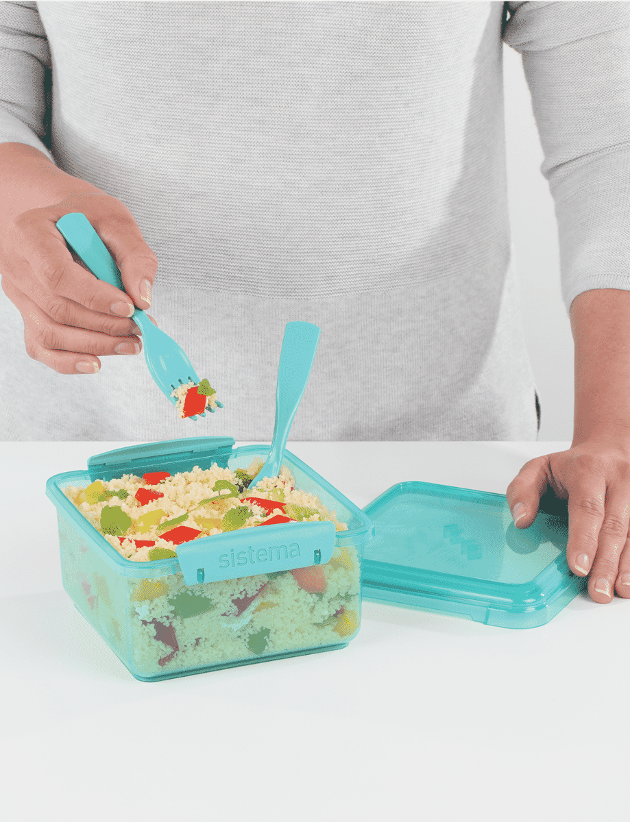 1.2L Lunch Plus with Cutlery-Teal Stone