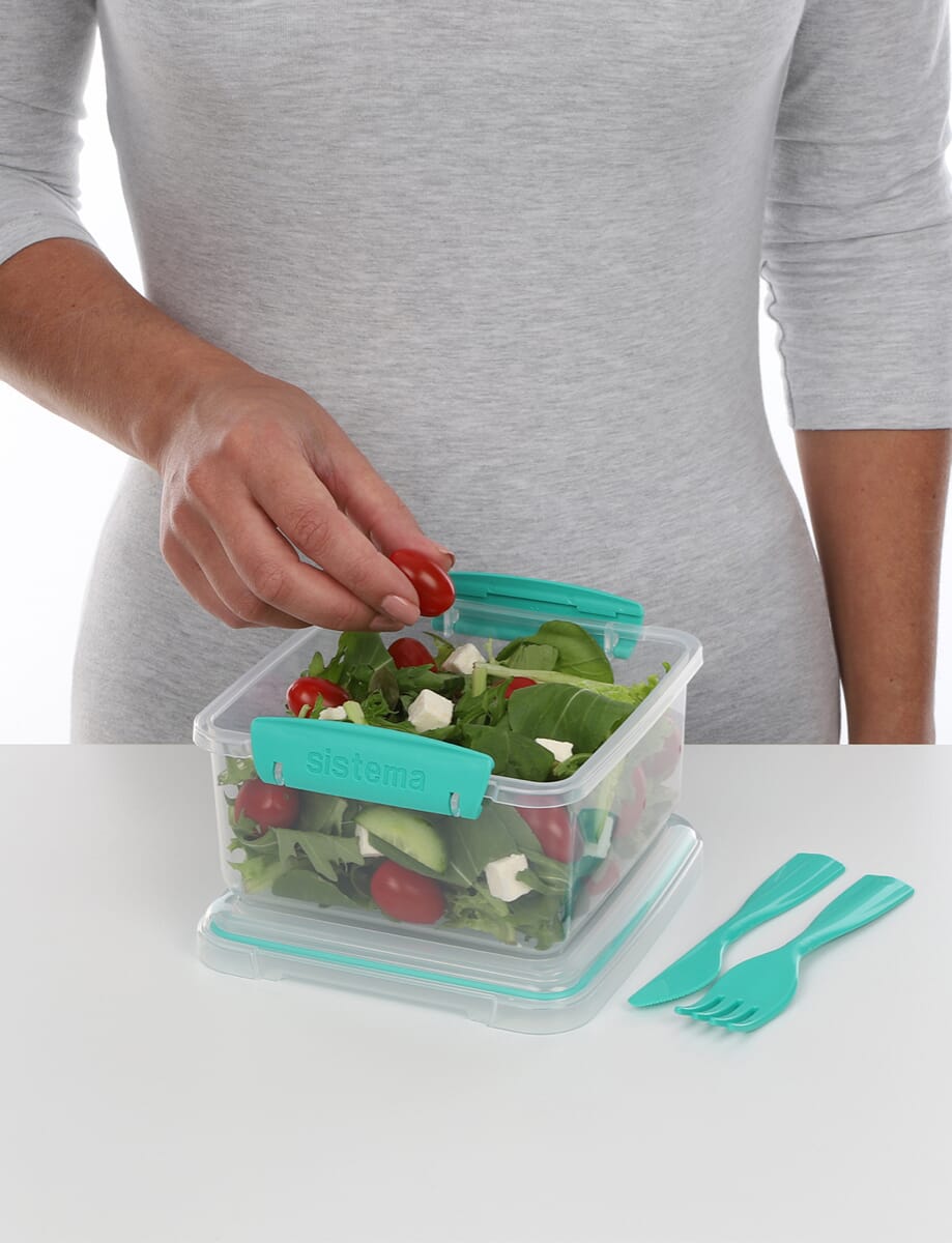 Sistema Klip It Lunch Plus with Sandwich Plastic Food Storage Containers, Set of 2