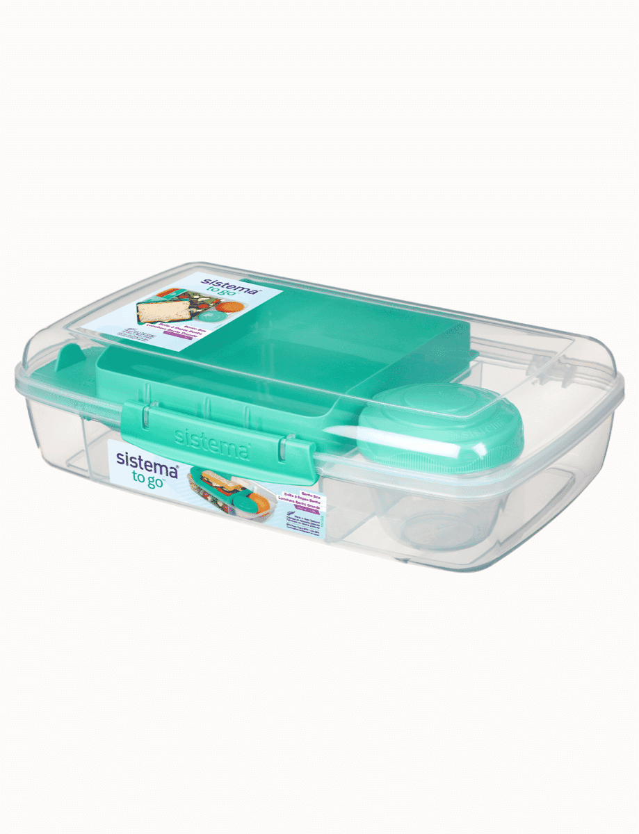Sistema Bento Box To Go Lunch Box With Yoghurt/Fruit Pot 1.25 L Square  Bpa-Free Minty Teal - Yahoo Shopping