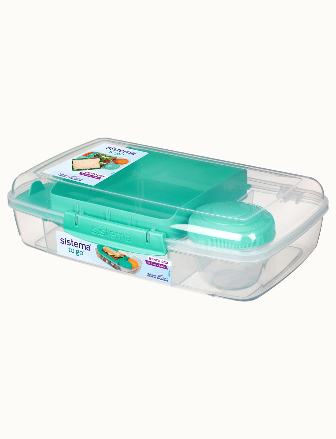 1.76L Bento Box TO GO™ with Yogurt Pot-Minty Teal