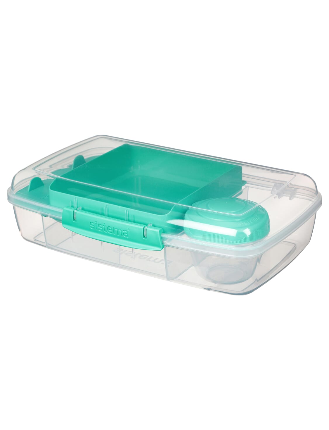 Sistema Bento Lunch Box to Go with Fruit/Yogurt Pot 1.65 L Assorted Colours 