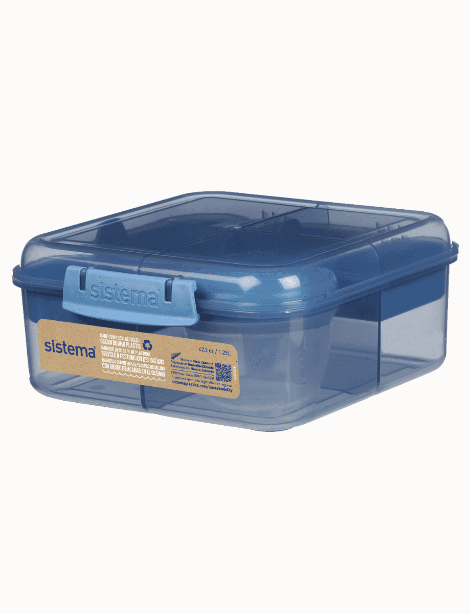 1.25L Bento Cube with Yogurt Pot-Mountain Blue