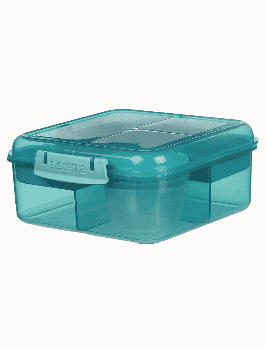 1.25L Bento Cube with Yogurt Pot-Teal Stone