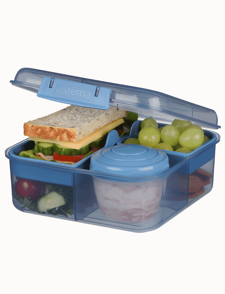 1.25L Bento Cube with Yogurt Pot-Mountain Blue