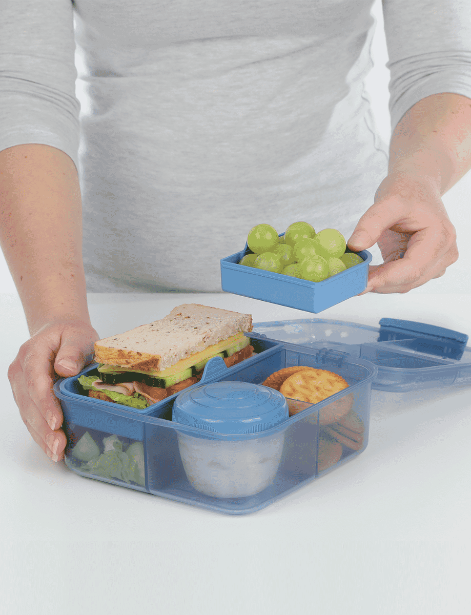 Sistema Ribbon Lunch Box 1.1L With Mini Bite Work School Lunch Box Yogurt  Pot