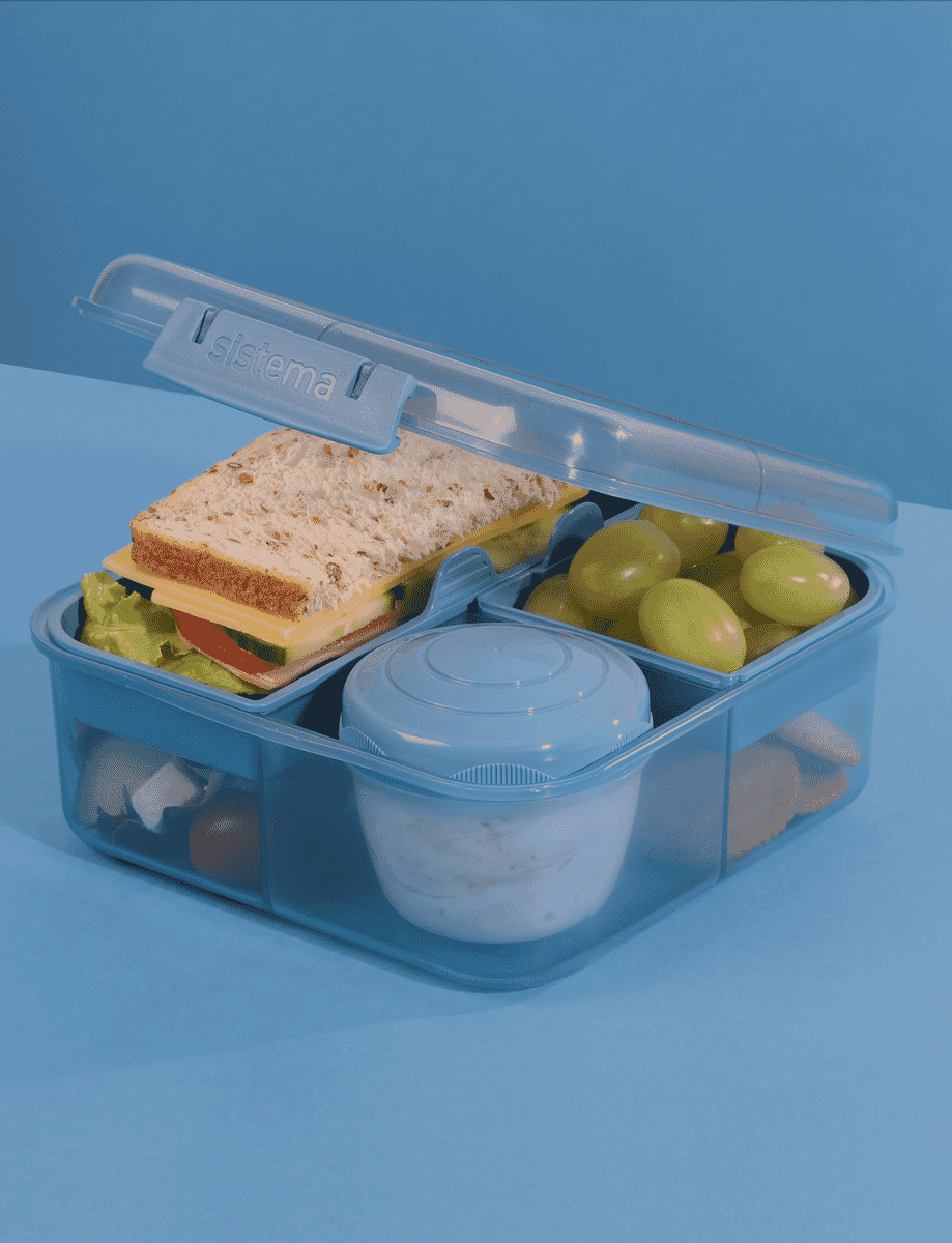 1.25L Bento Cube with Yogurt Pot-Mountain Blue