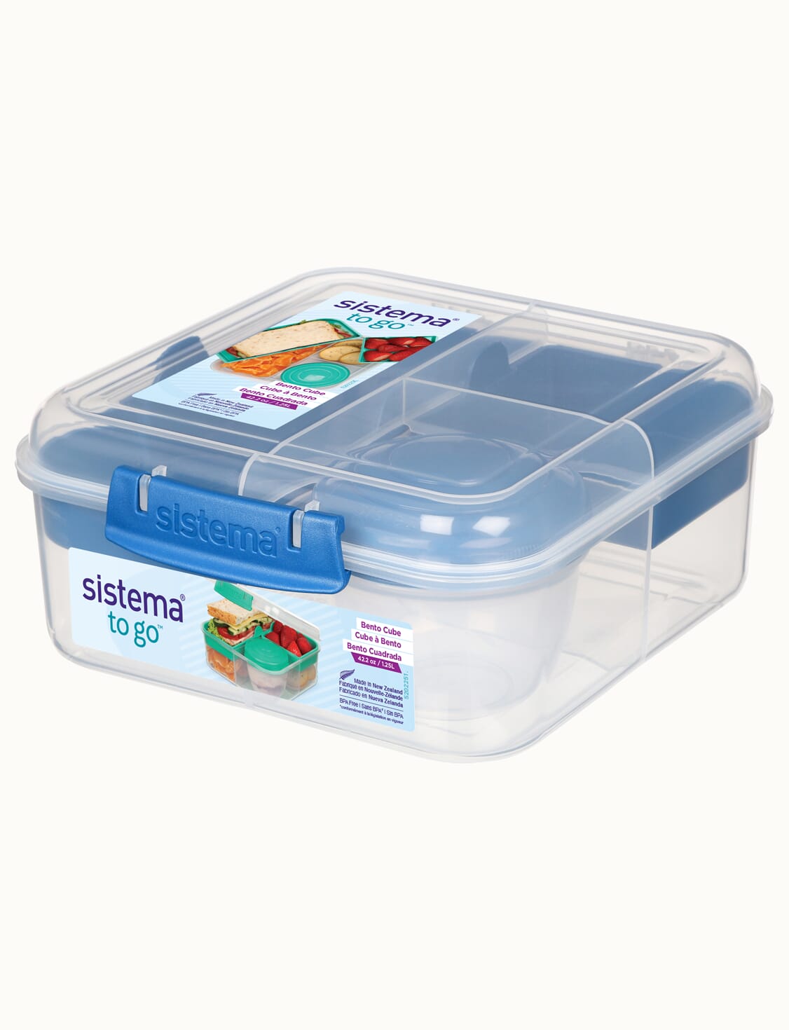 1.25L Bento Cube TO GO™ with Yogurt Pot-Ocean Blue