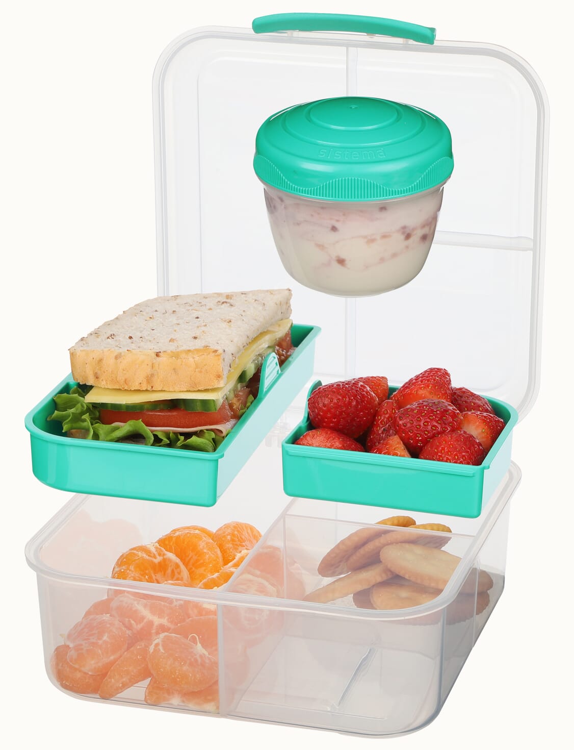 Boîte à Lunch Cubique Bento TO GO🅪 de 1,25 L Avec Pot À Yaourt