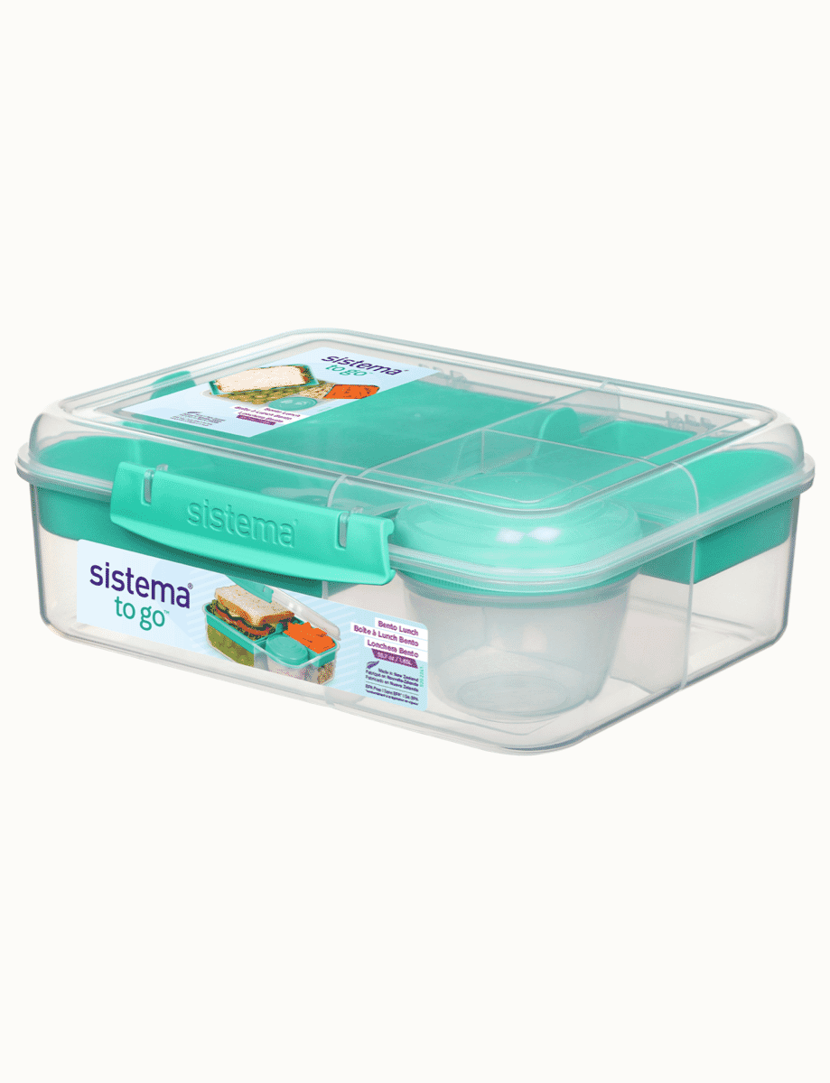 Sistema Ribbon Lunch Box 1.1L With Mini Bite Work School Lunch Box Yogurt  Pot