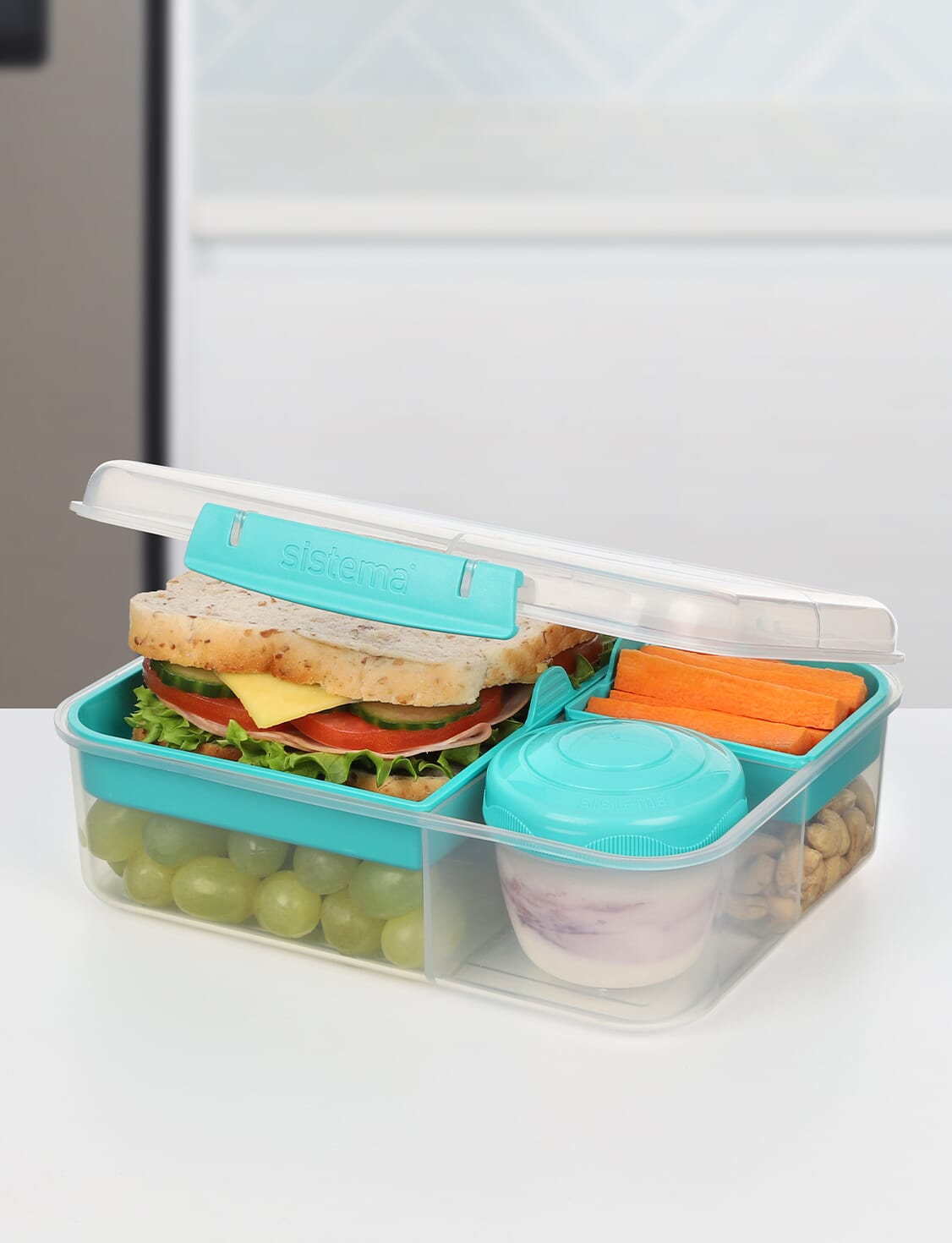 1.65L Bento Lunch TO GO™ with Yogurt Pot-Minty Teal