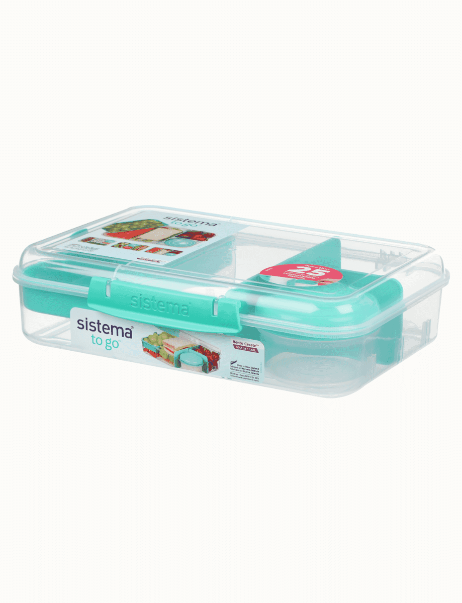 Sistema, Bento Lunch to Go Lunchbox, Multi Compartment, Blue 