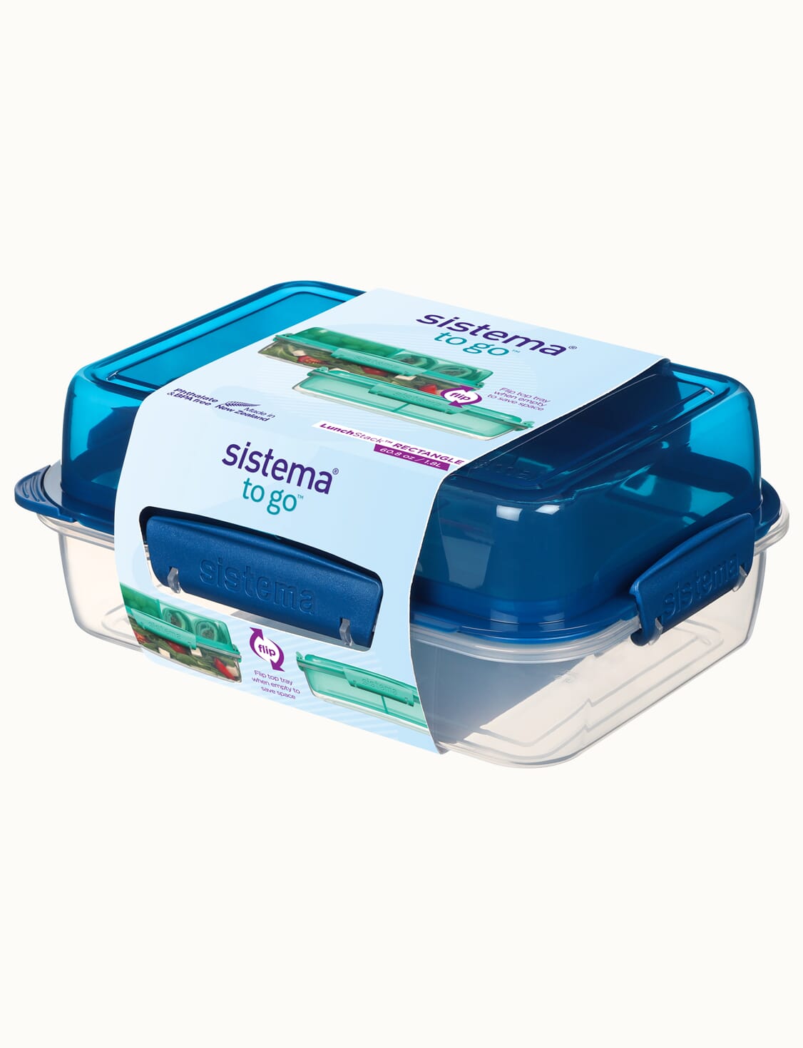 Sistema Klip It To Go Stack Lunch Container Round 965ml (Asstd