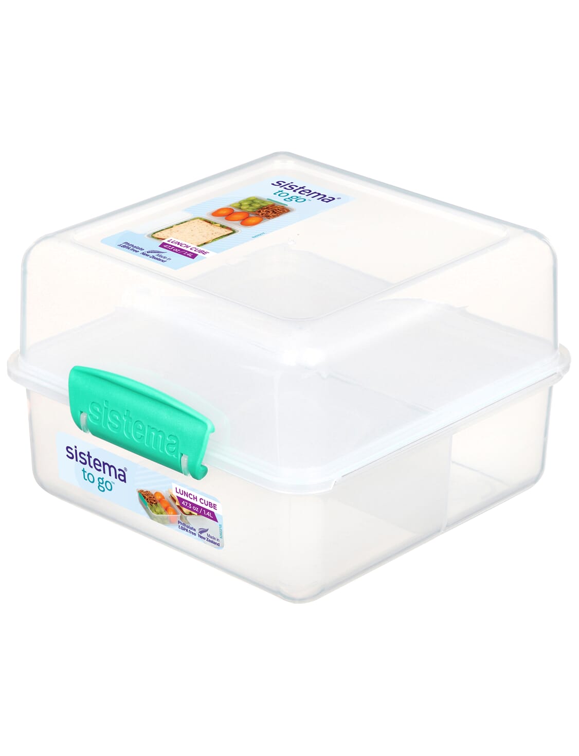 Sistema Klip It Boîte Déjeuner Cube de voyage 1.4 L Fresh Food Container-Assortiment cols 