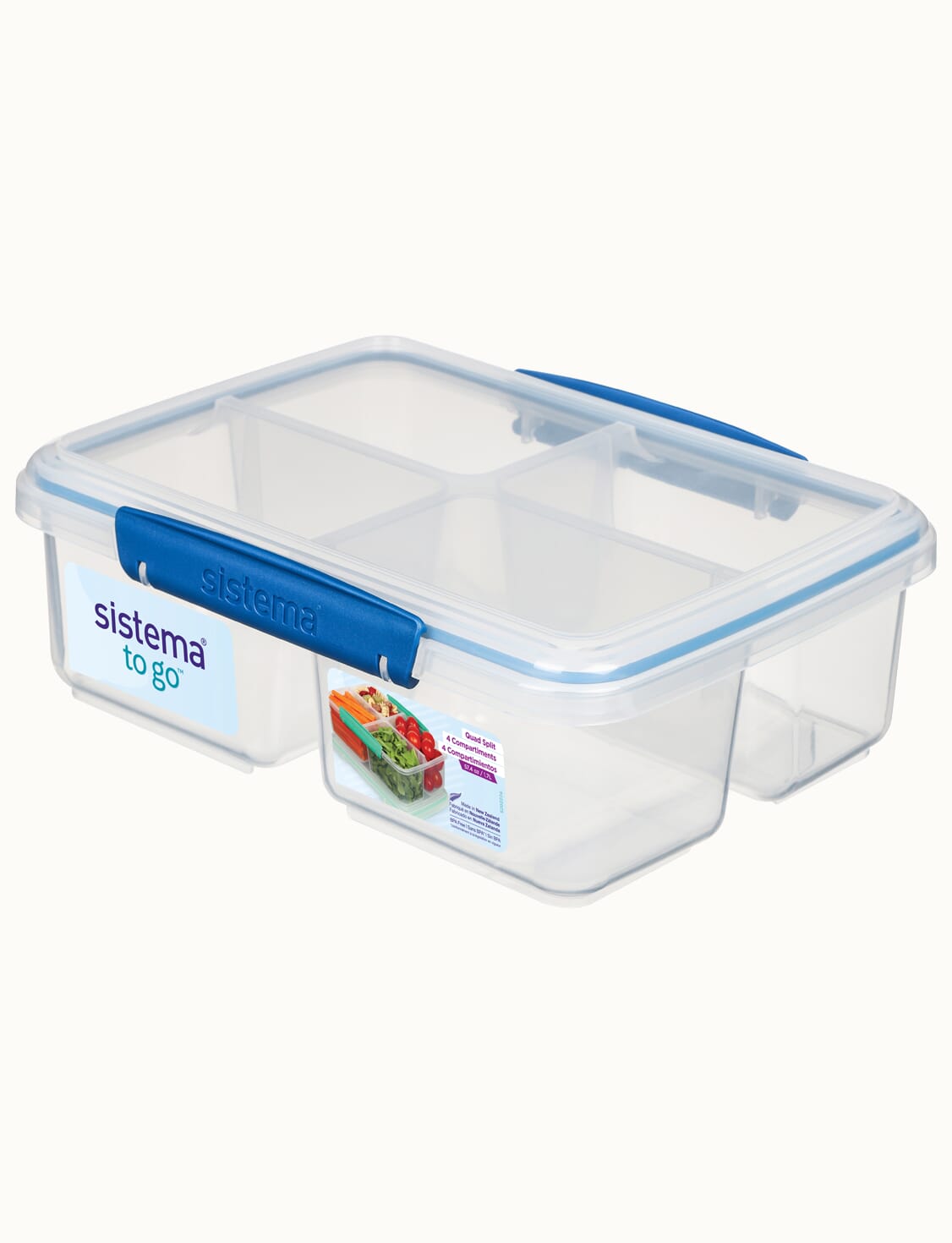 Sistema To Go Collection 820ml/3.4 Cups Multi Split Food Storage Container