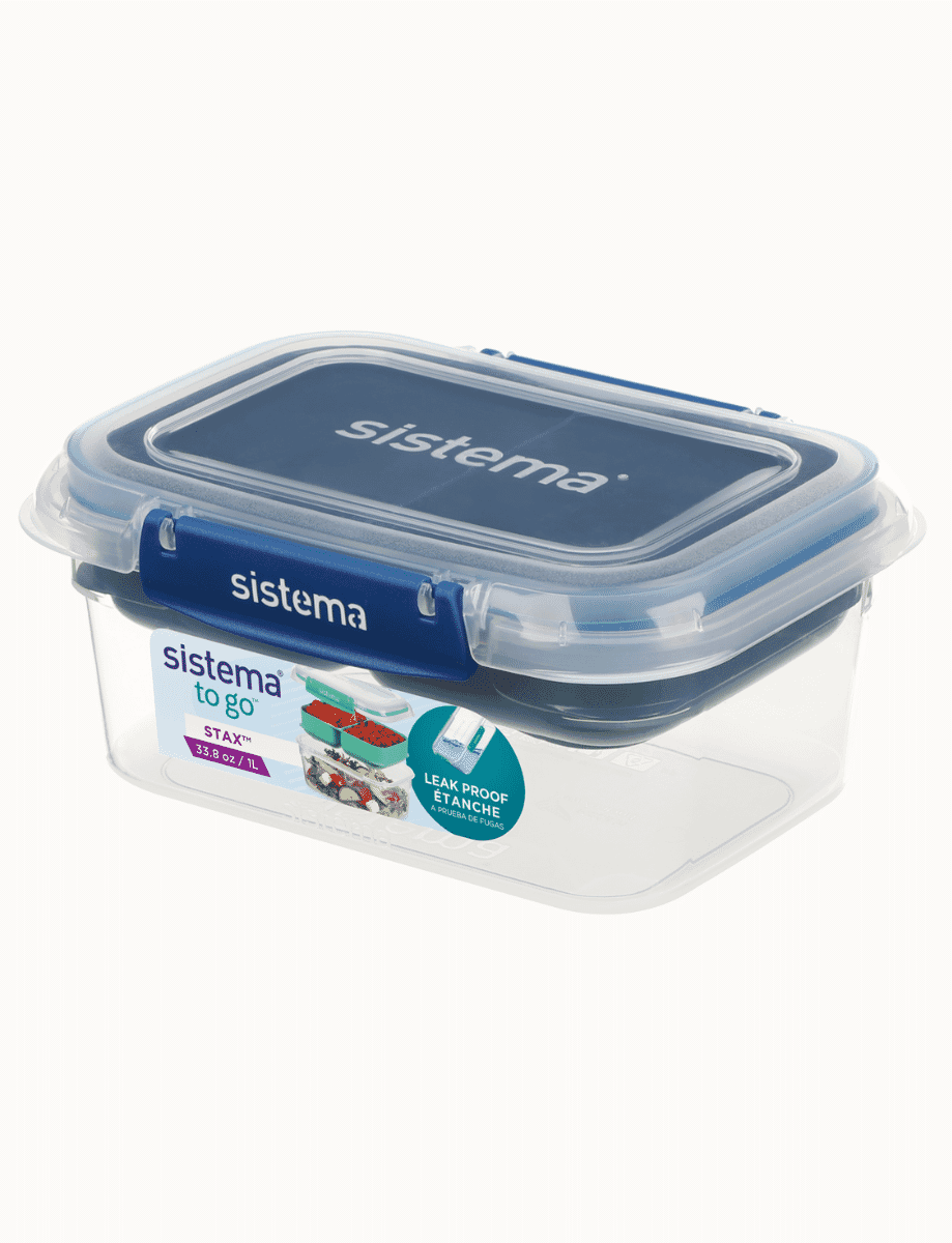 1L Rectangle Stax™ TO GO™-Ocean Blue