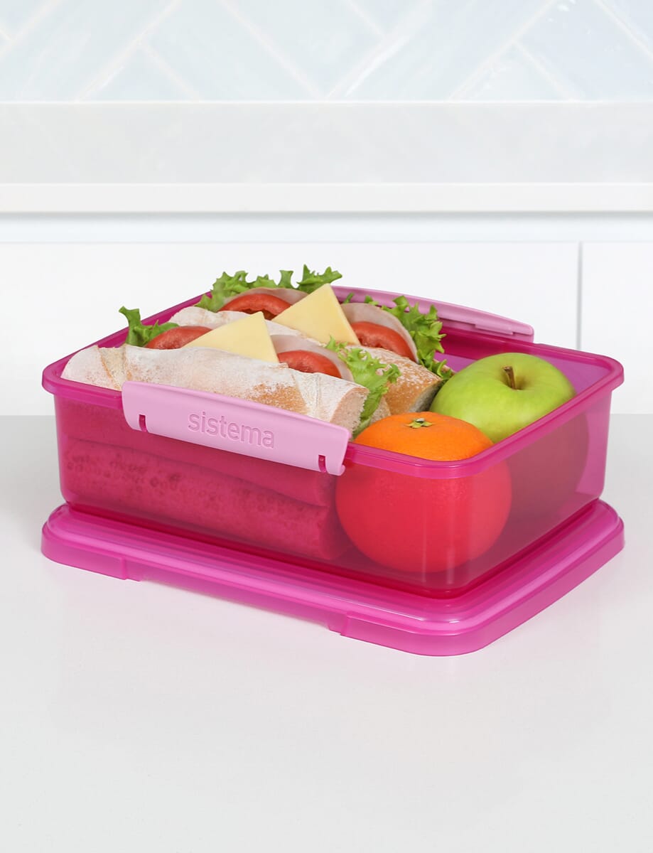 Sistema 2L Blue Lunch Box, Durable Polypropylene Meal Holder, Easy-Lock  Clips, Microwave, Fridge, Freezer Safe