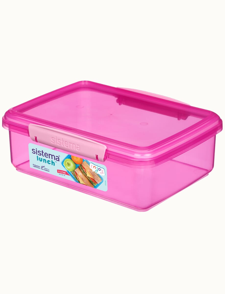 Sistema 2L Blue Lunch Box, Durable Polypropylene Meal Holder, Easy-Lock  Clips, Microwave, Fridge, Freezer Safe