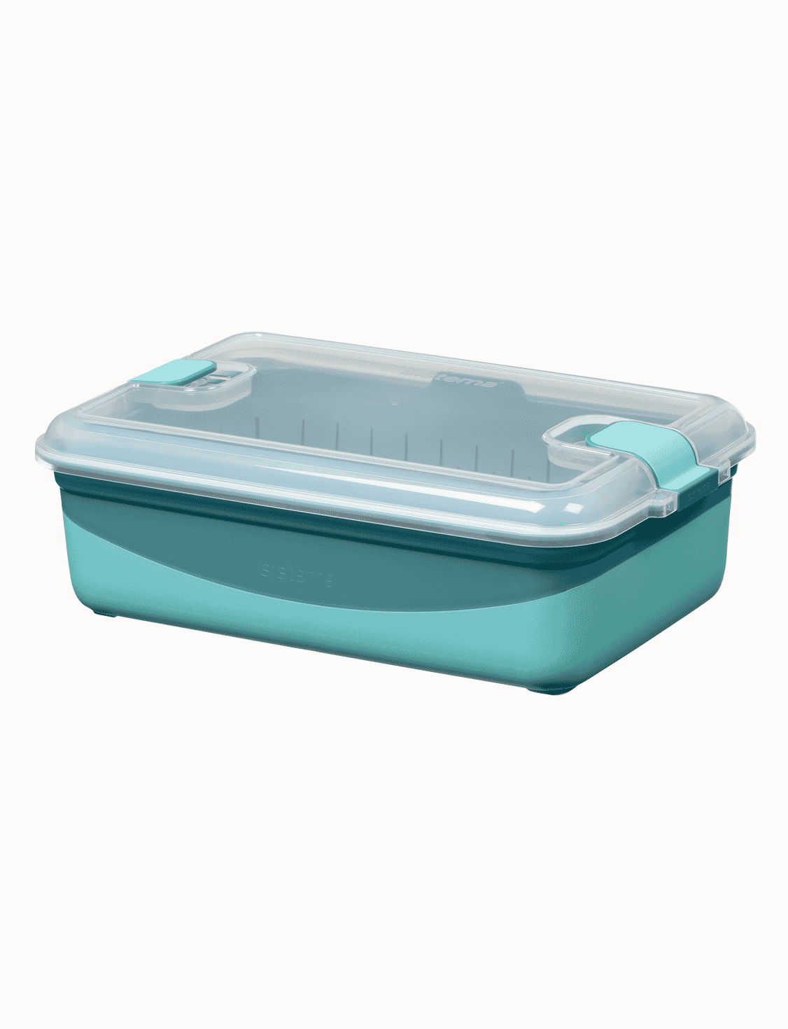 2.45 L Rectangle Steamer Container -Reef Green