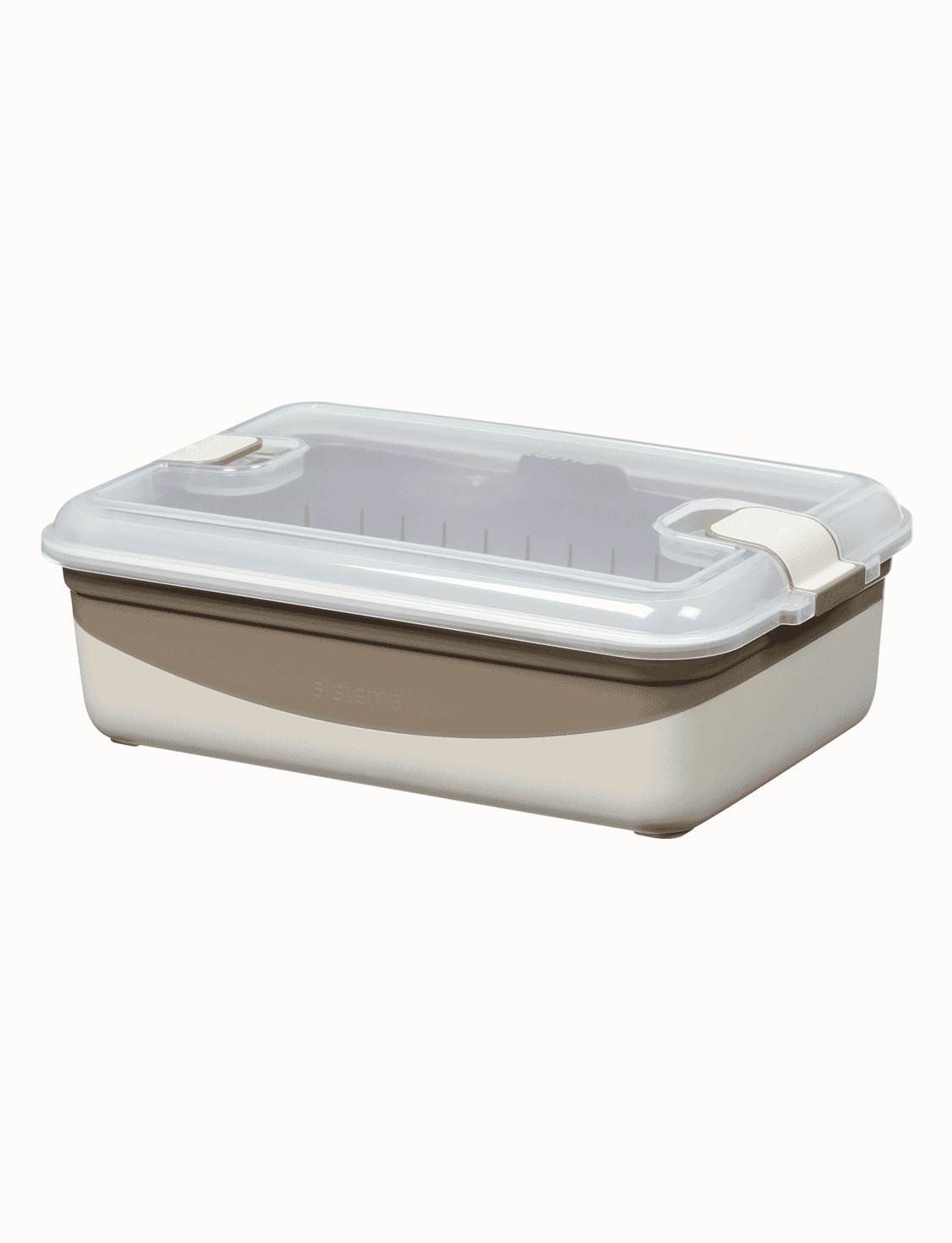 2.45 L Rectangle Steamer Container -Latte