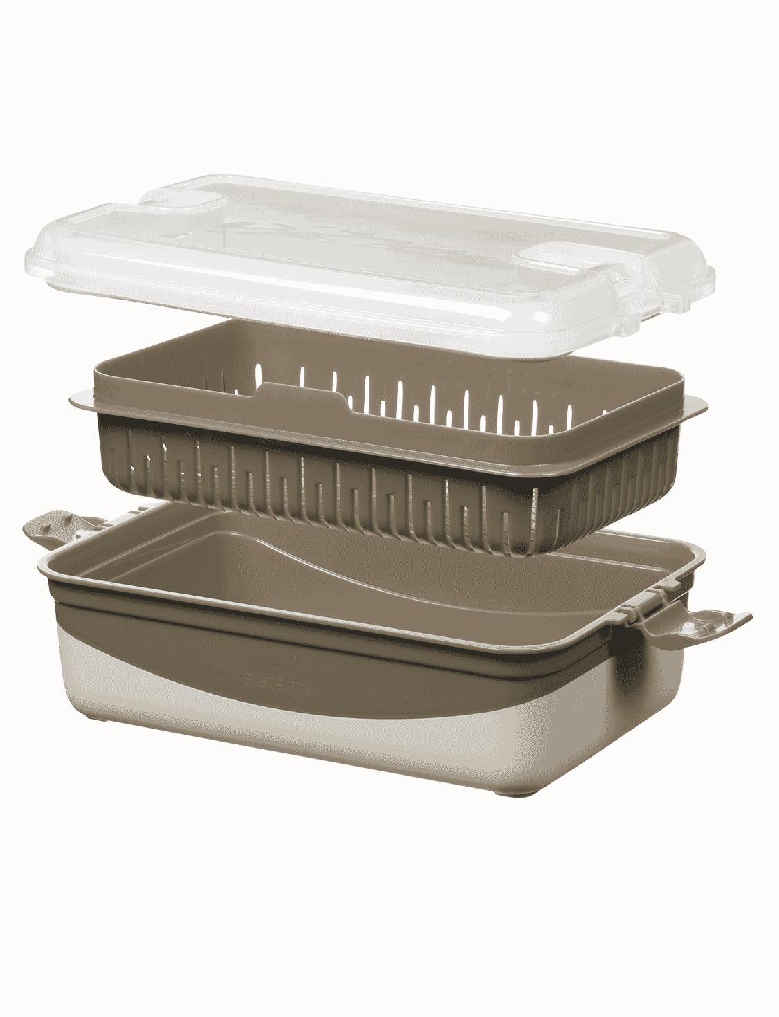 2.45 L Rectangle Steamer Container -Latte