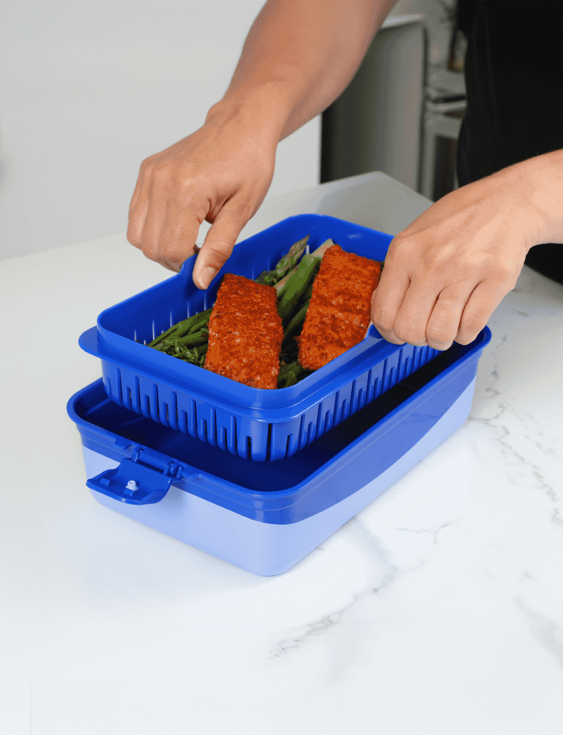 2.45 L Rectangle Steamer Container -Lazuli Blue