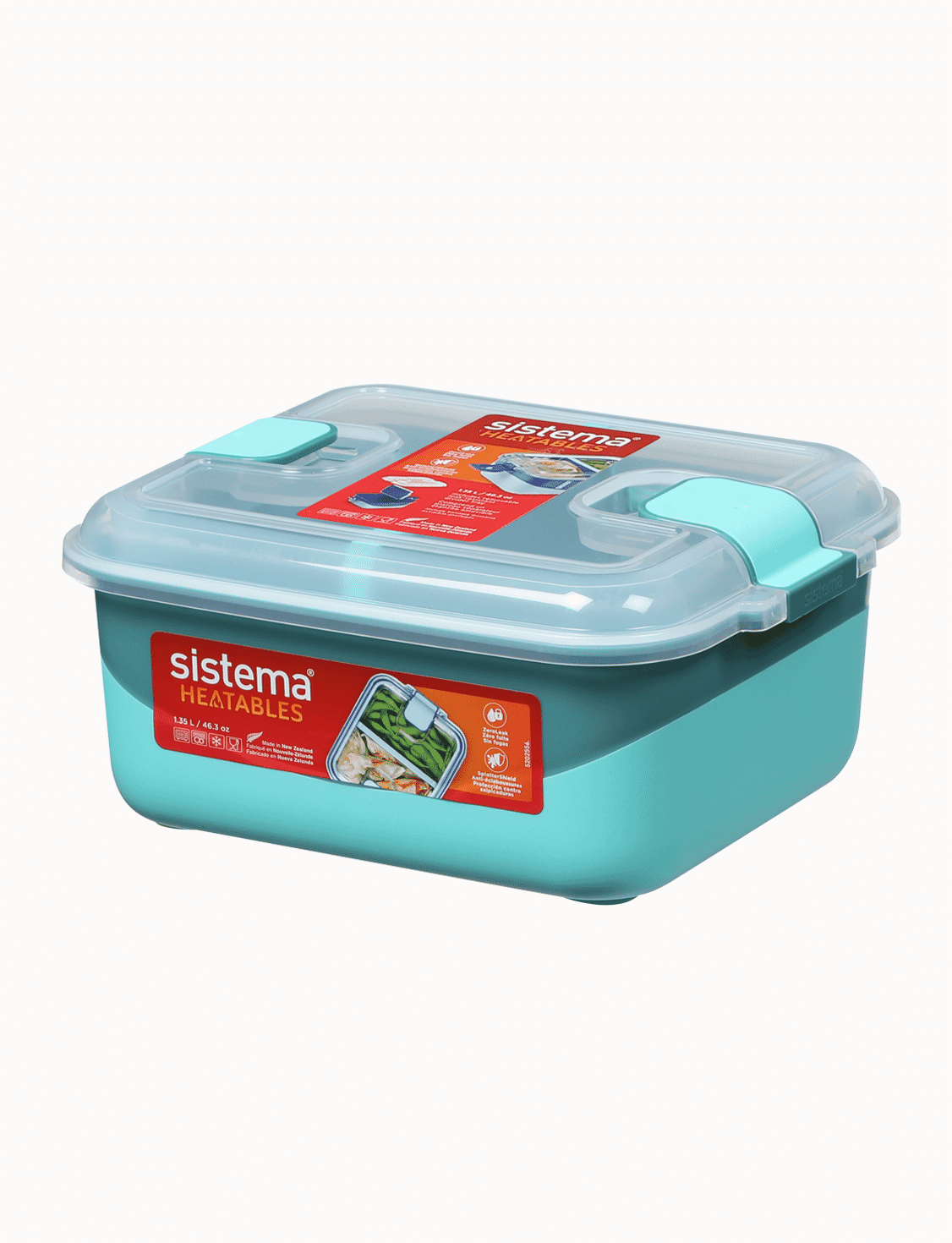 1.35 L Rectangle Container With Divider -Reef Green
