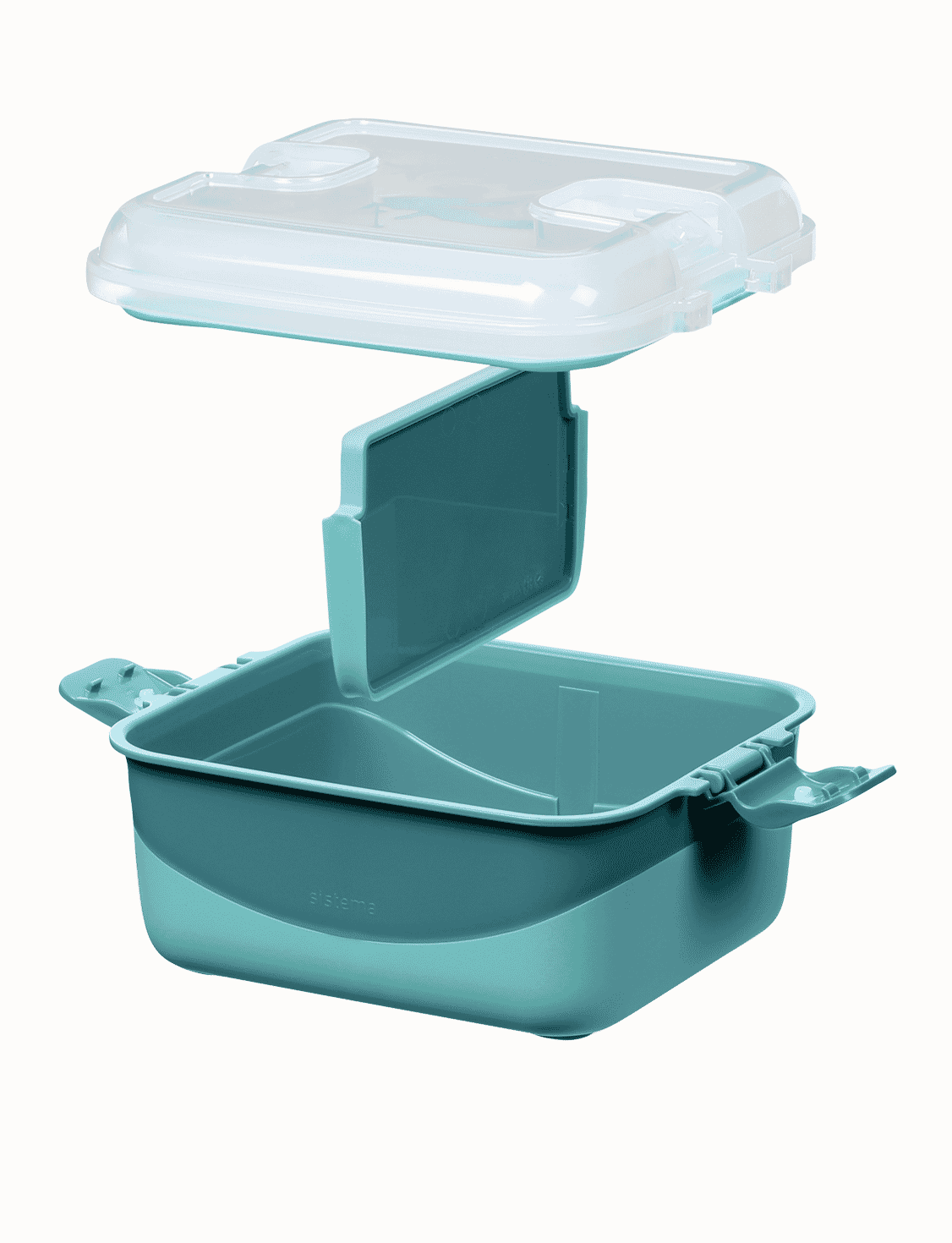 1.35 L Rectangle Container With Divider -Reef Green