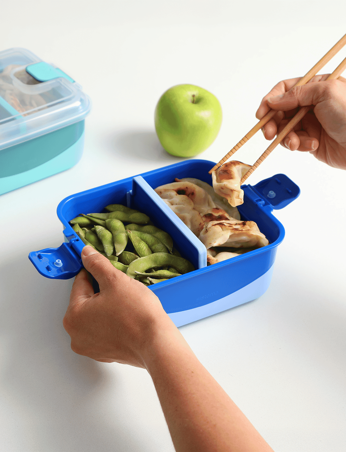 1.35 L Rectangle Container With Divider -Lazuli Blue