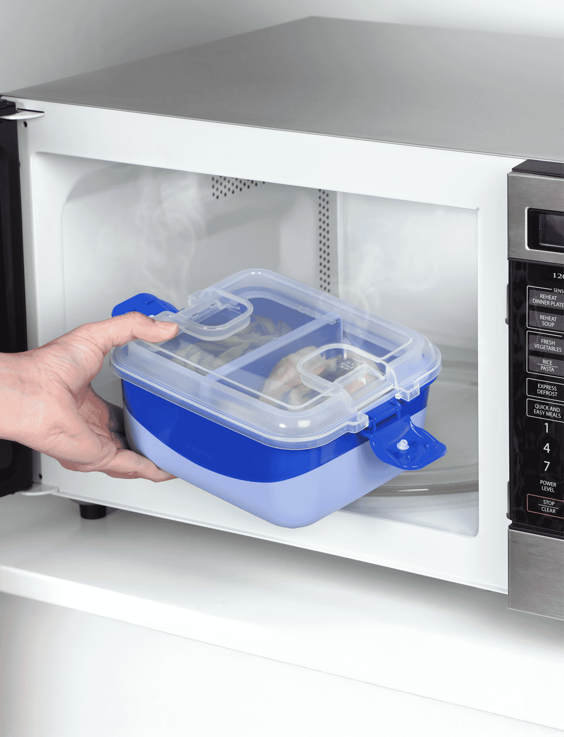 1.35 L Rectangle Container With Divider -Lazuli Blue