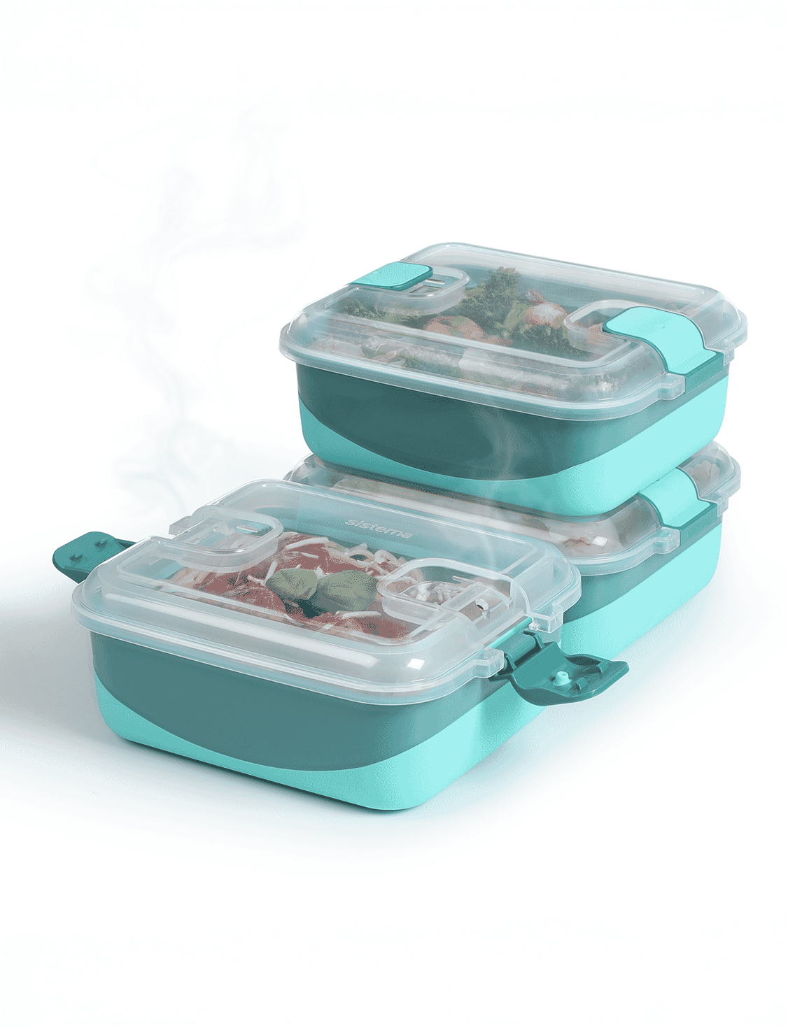 1 L Rectangle Container-Reef Green