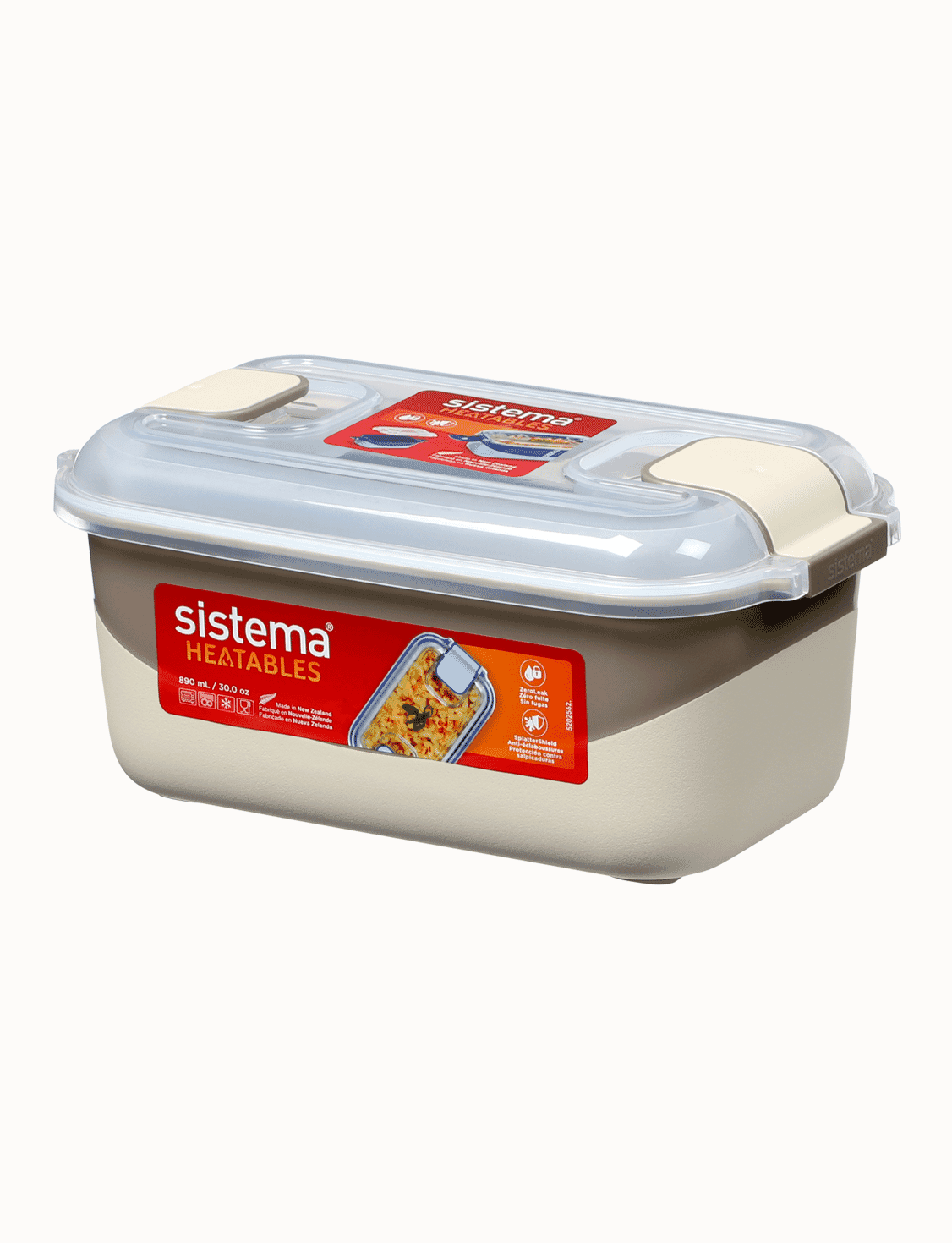 890 mL Rectangle Container-Latte