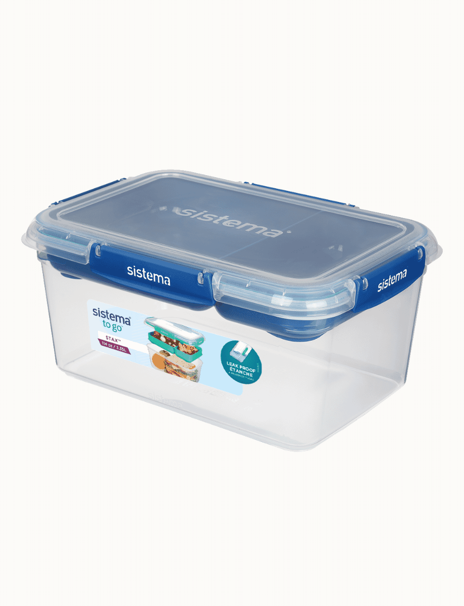 3.35L Rectangle Stax™ TO GO™-Ocean Blue