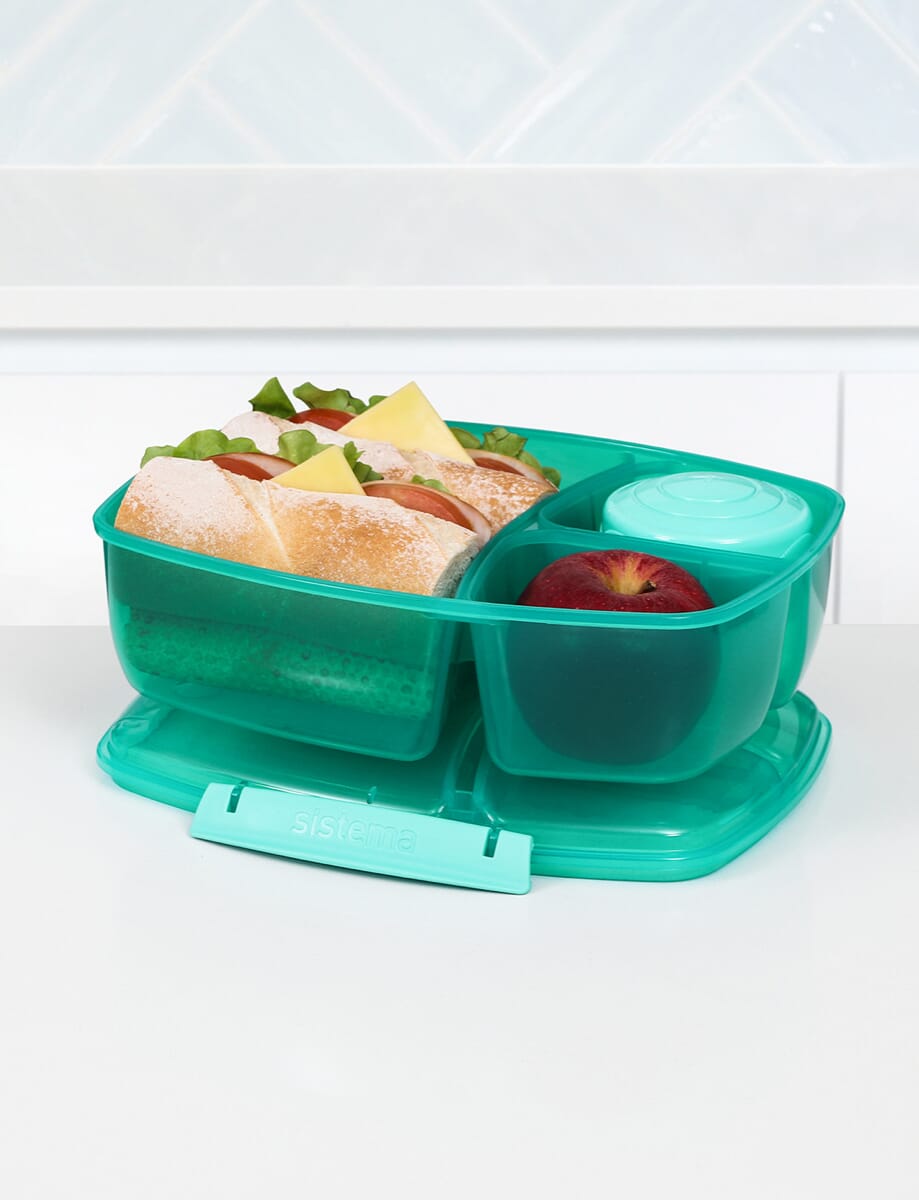 Sistema Lunchbox w. Container - Triple Split Lunch - 2 L - Turquoise