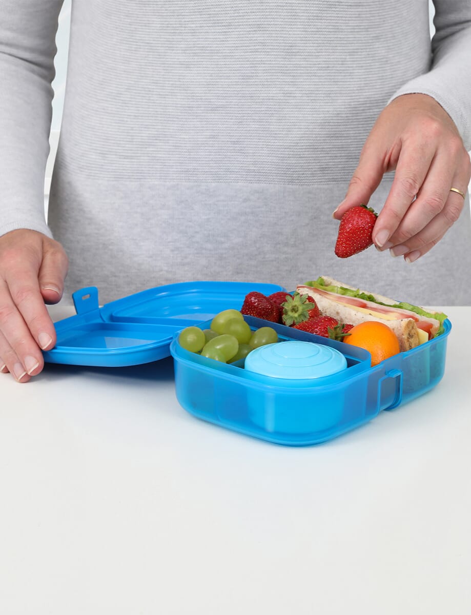 Sistema, Bento Lunch to Go Lunchbox, Multi Compartment, Blue 