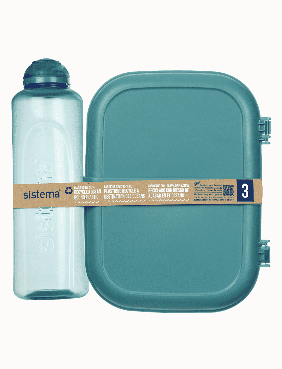 1.1L Ribbon™ Lunch with Mini Bite™ & 480ml Swift™ Bottle Pack-Teal Stone