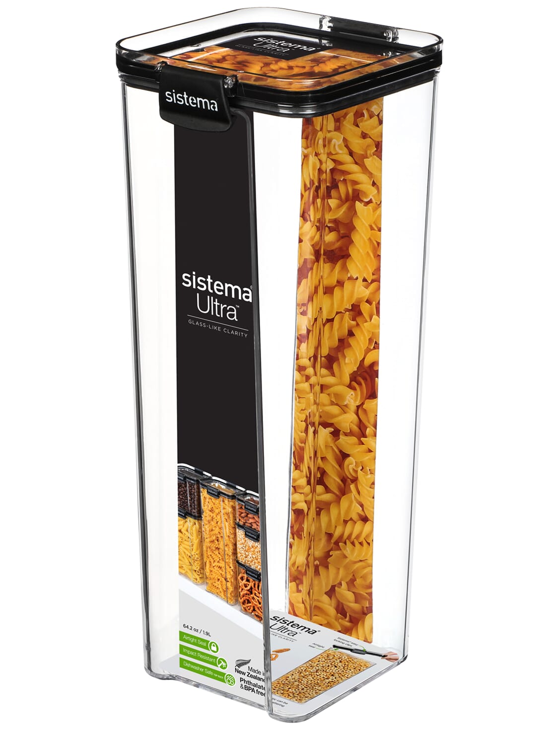 Sistema Ultra 1.9 litre Square pantry container