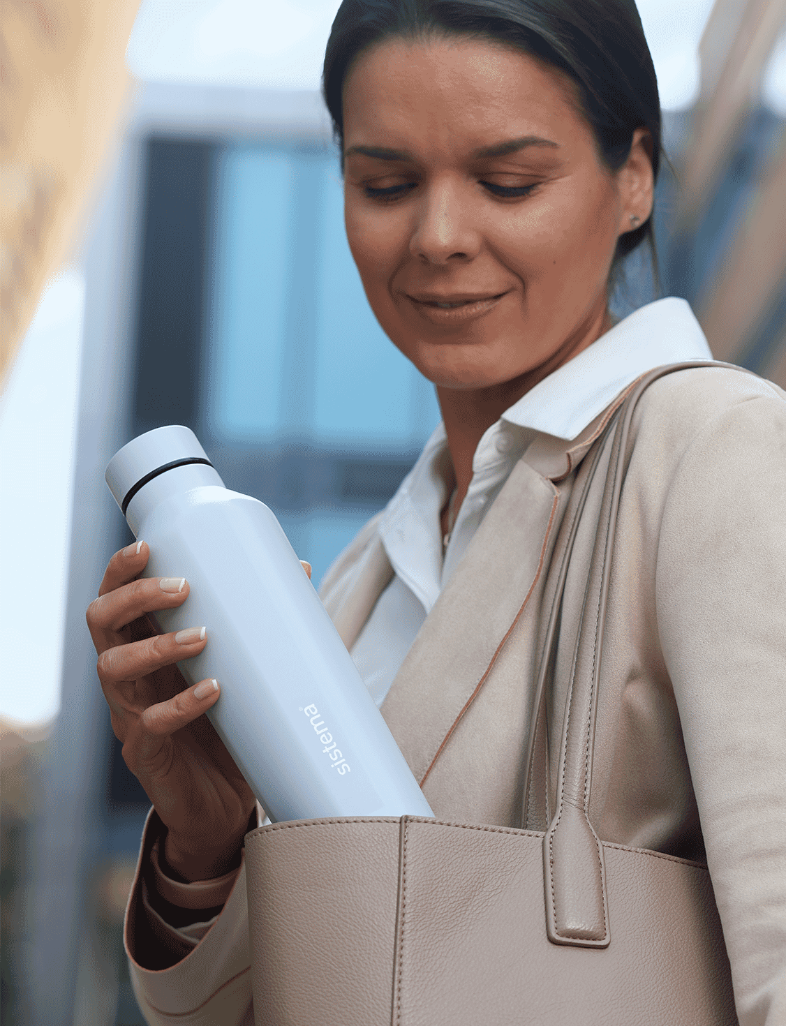 870 mL Easy Grip Stainless Steel-Light Stone