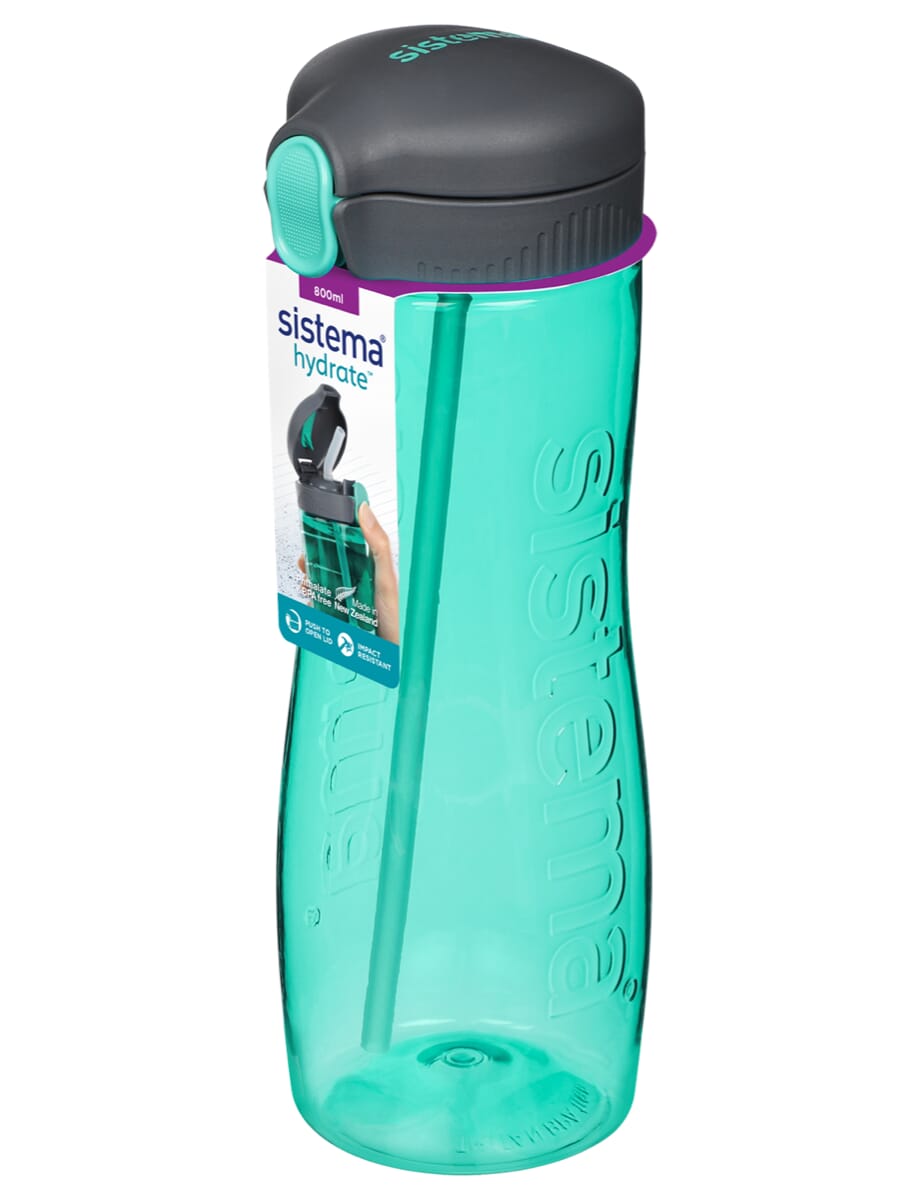 Sistema Hydrate Tritan Bottle Water Juice Drinks School Work Gym 800ml BPA Free 