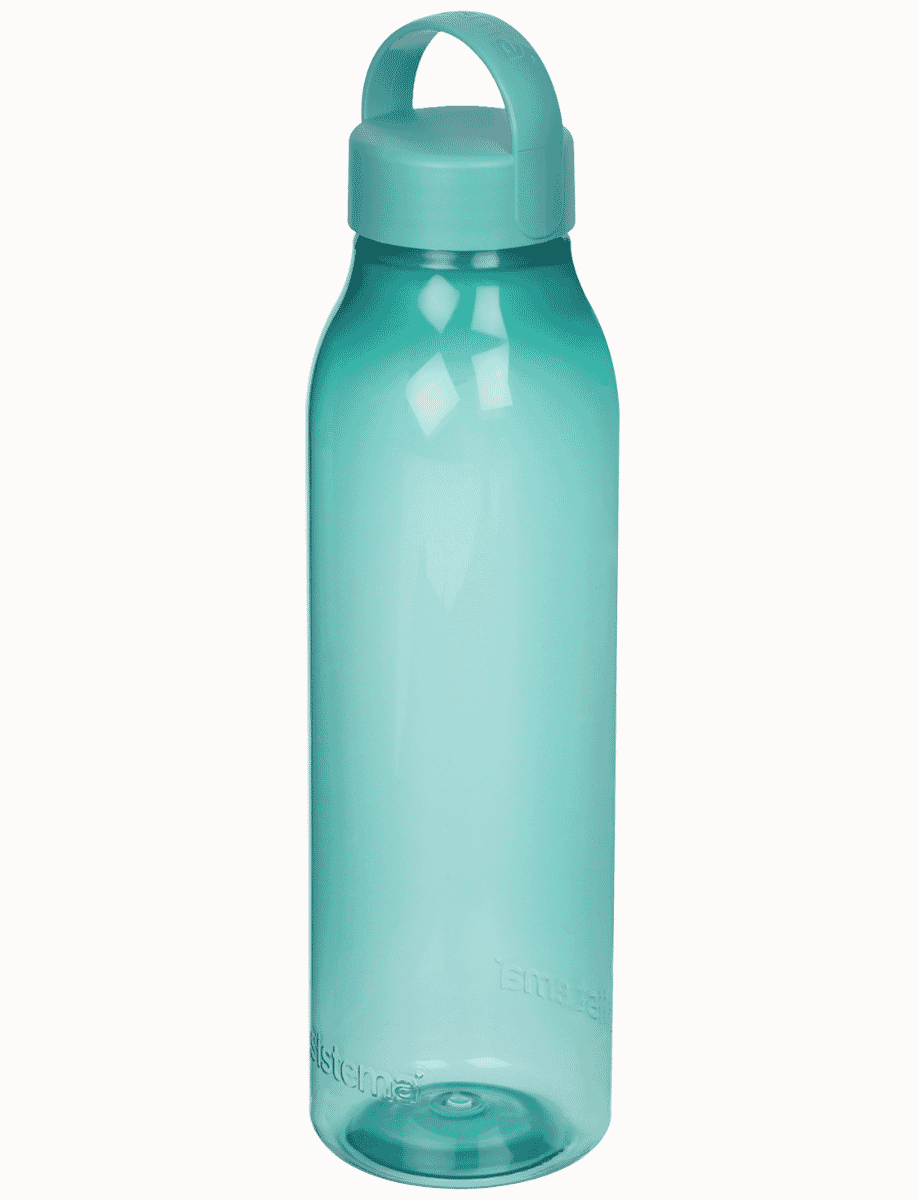 ② Gourde Eco Tupperware transparente bleu bouteille plastique
