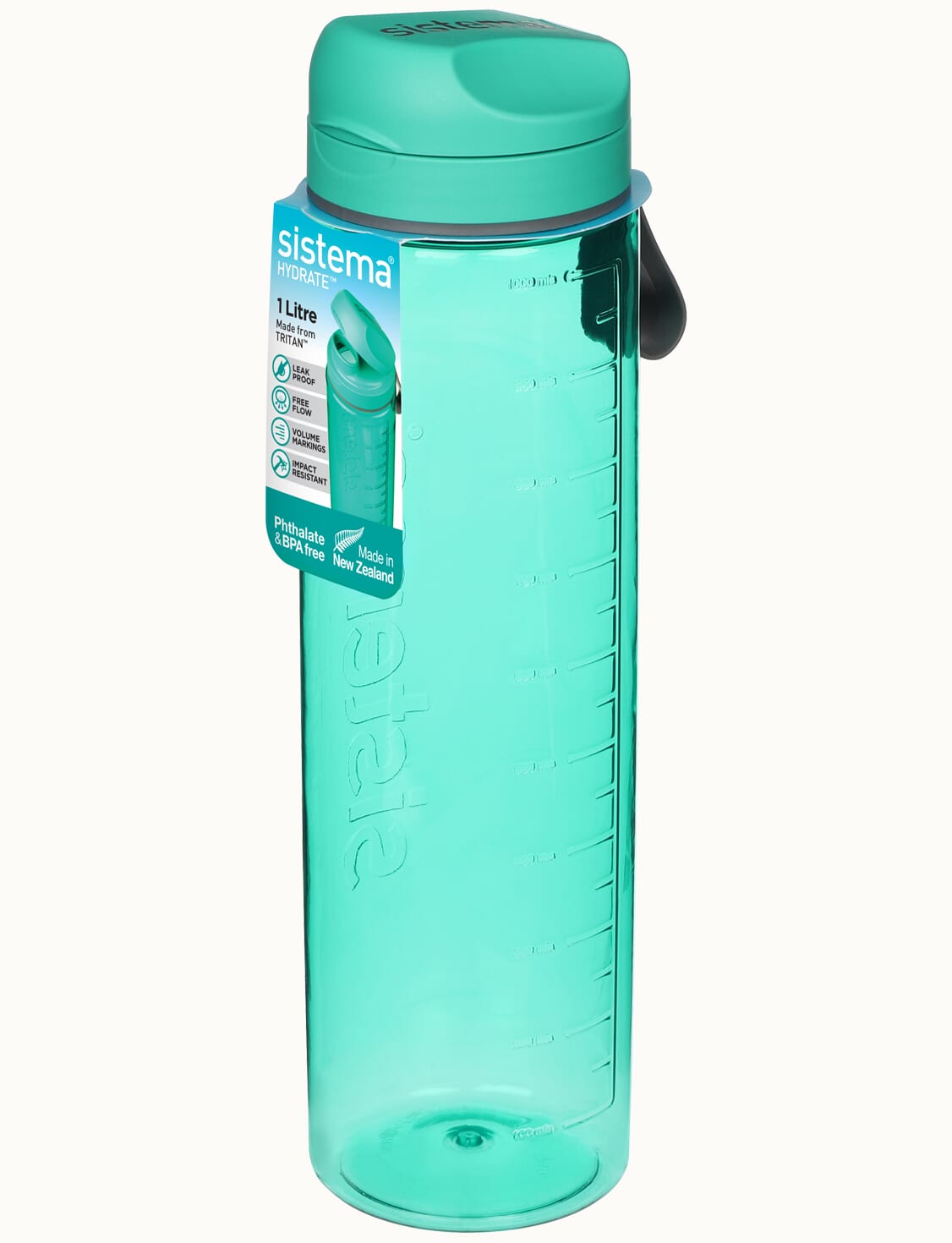 1pc Clear Plastic Water Bottle, Simple Top Handle Design Clear