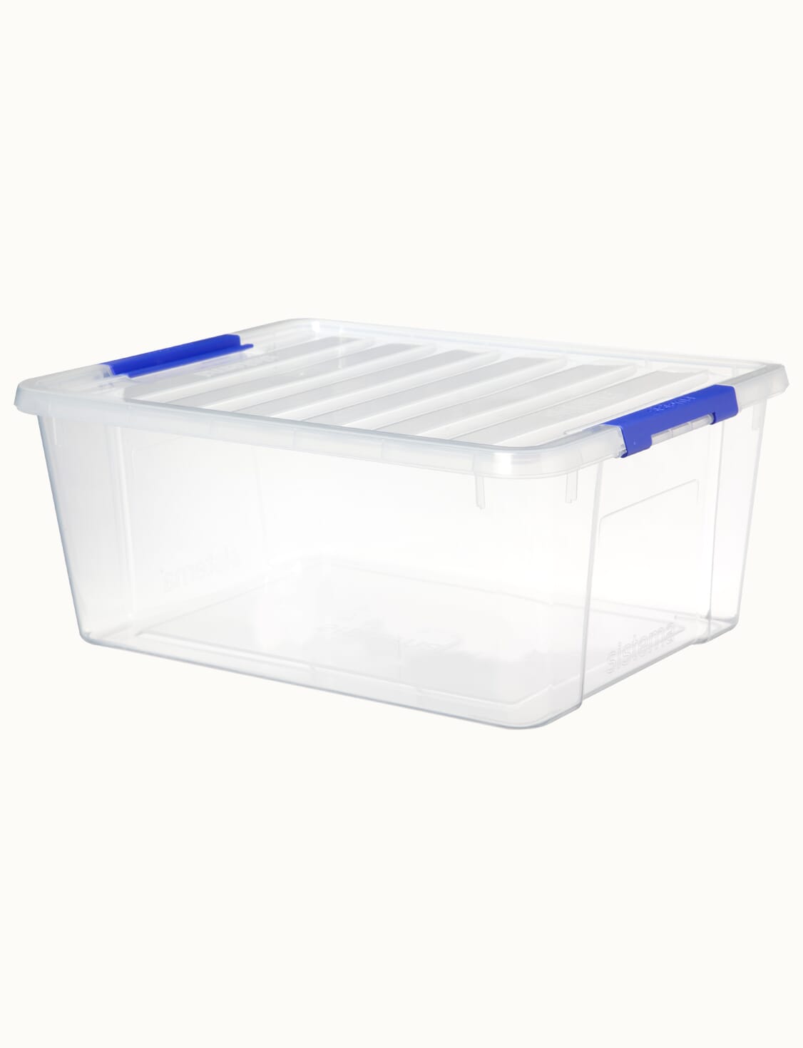 Clear Light Blue Plastic Multipurpose Handled Storage Box w/Removable Tray