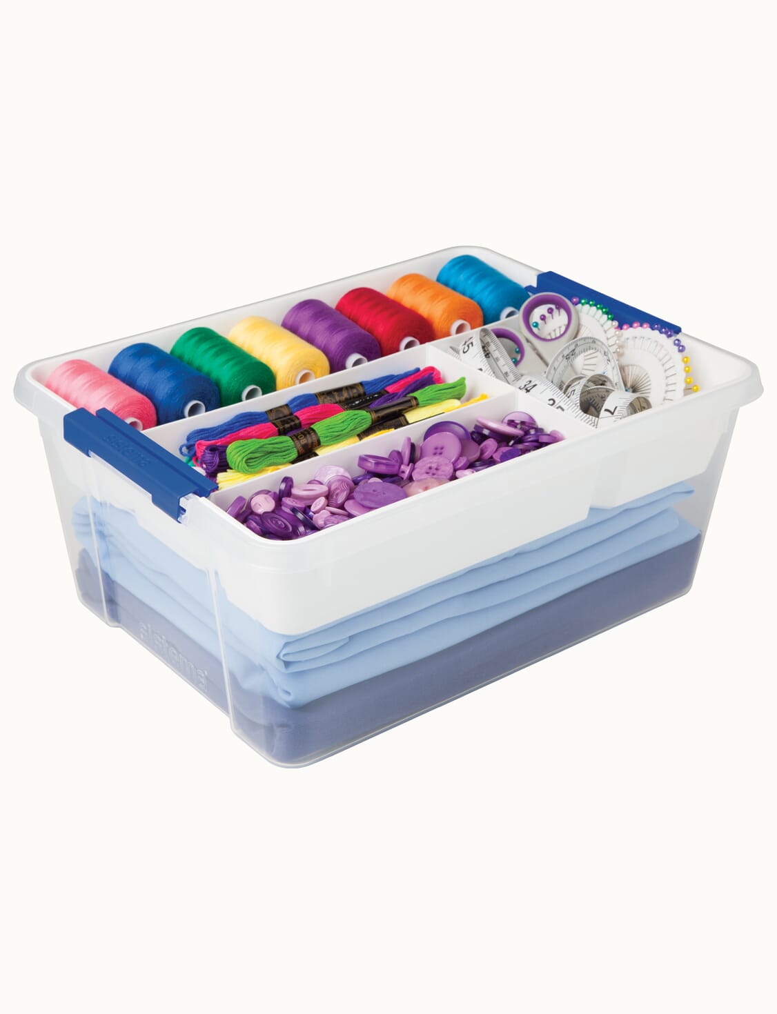 Stackable storage bin with hinged lid, 22L, Plastic File Cabinet:  Streamlined Office Storage