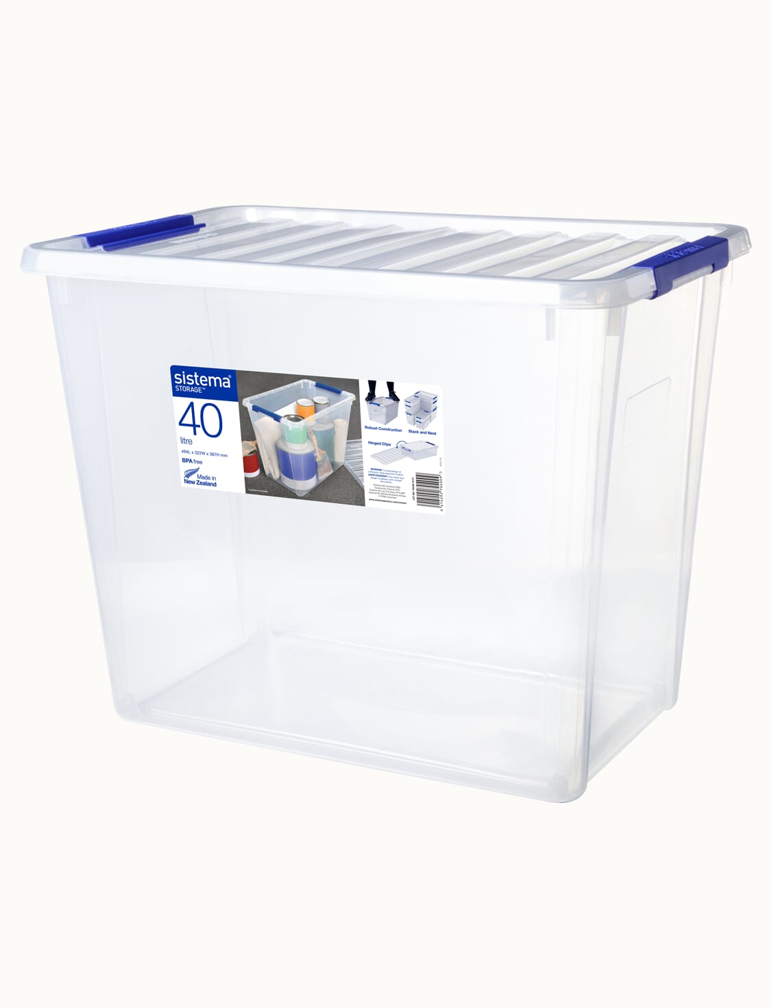 Solutions+ transparent plastic box 40L for Professionals